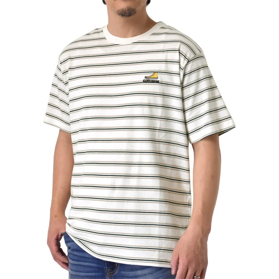コンバース 半袖Tシャツ ボーダー スニーカー刺繍 綿 アメカジ セール｜aruge｜02