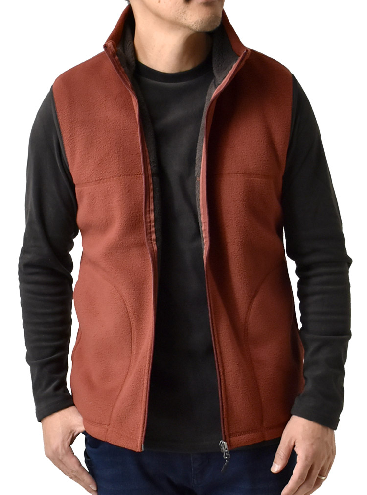 ホカロン 着る ベスト メンズ 裏ボア ボンディング フリース 軽量 暖