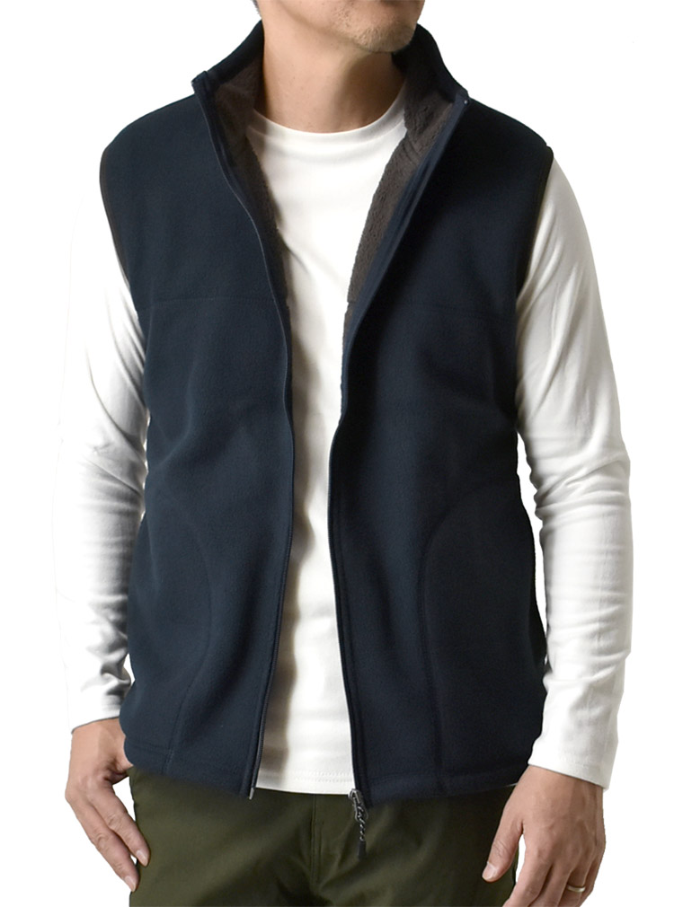 ❤️再値下げ★アルベロベロ❣️フリースロングベスト ホカロン 着る ベスト メンズ 裏ボア ボンディング フリース 軽量 暖