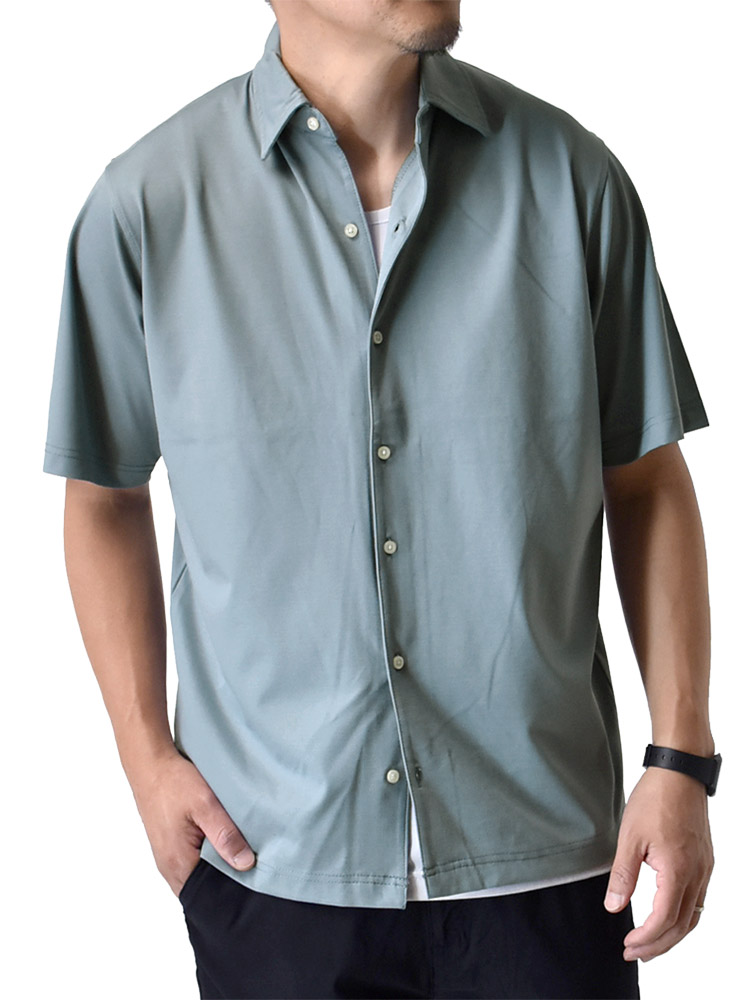 接触冷感 半袖シャツ メンズ 吸水速乾 ストレッチ 夏 涼しい セール