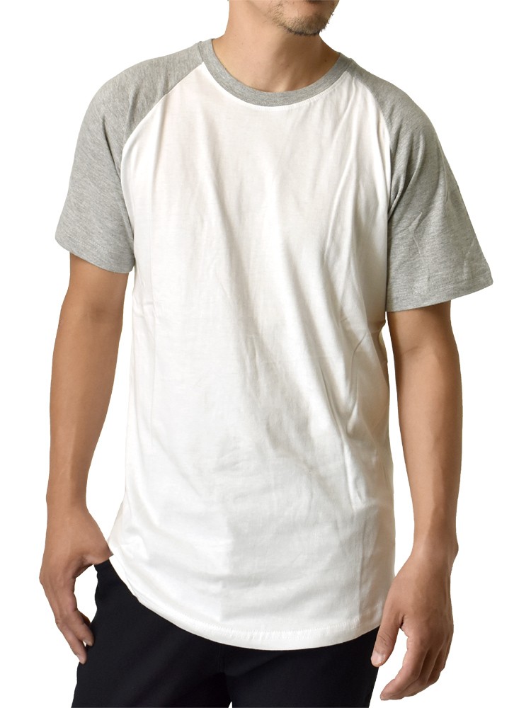 ラグランTシャツ メンズ 半袖 ベースボールシャツ 綿 配色切替 無地 セール mens