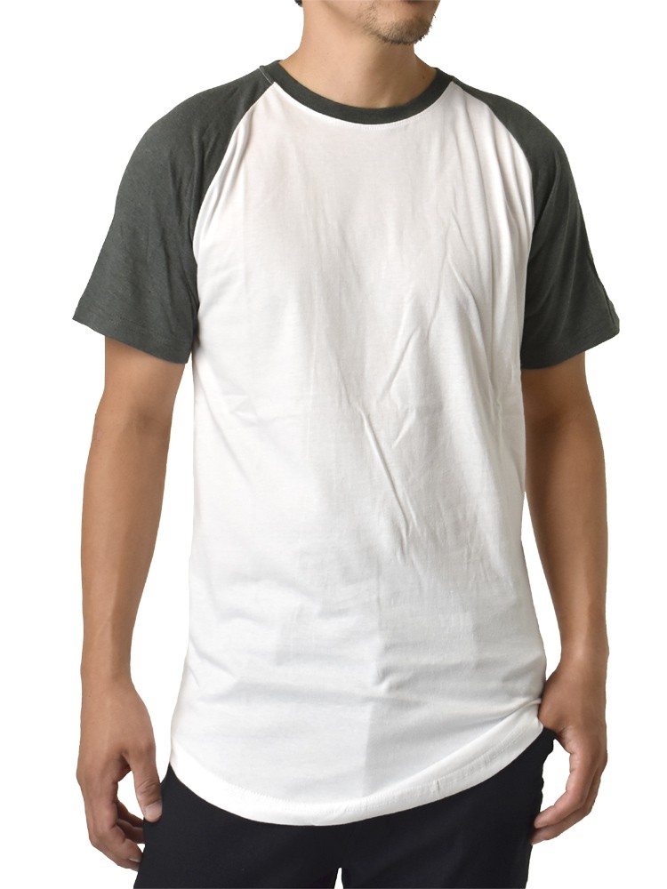 ラグランTシャツ メンズ 半袖 ベースボールシャツ 綿 配色切替 無地 セール mens