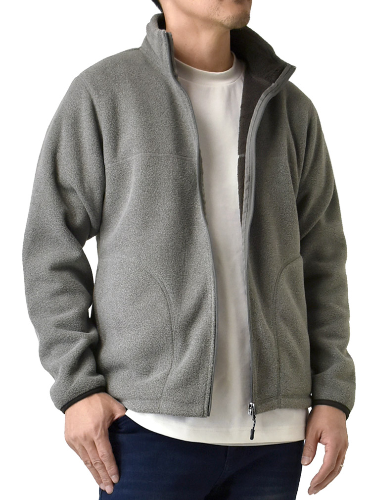 ホカロン 着る フリースジャケット メンズ 裏ボア ボンディング 暖