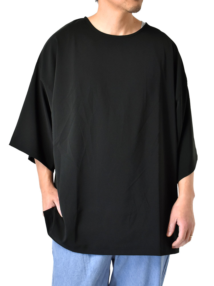 ビッグTシャツ メンズ 半袖Tシャツ ルーズシルエット 接触冷感 ストレッチ 速乾 ドライ 撥水 UV対策 軽量｜aruge｜02