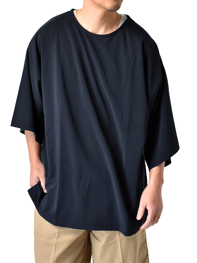 ビッグTシャツ メンズ 半袖Tシャツ ルーズシルエット 接触冷感 ストレッチ 速乾 ドライ 撥水 UV対策 軽量｜aruge｜04
