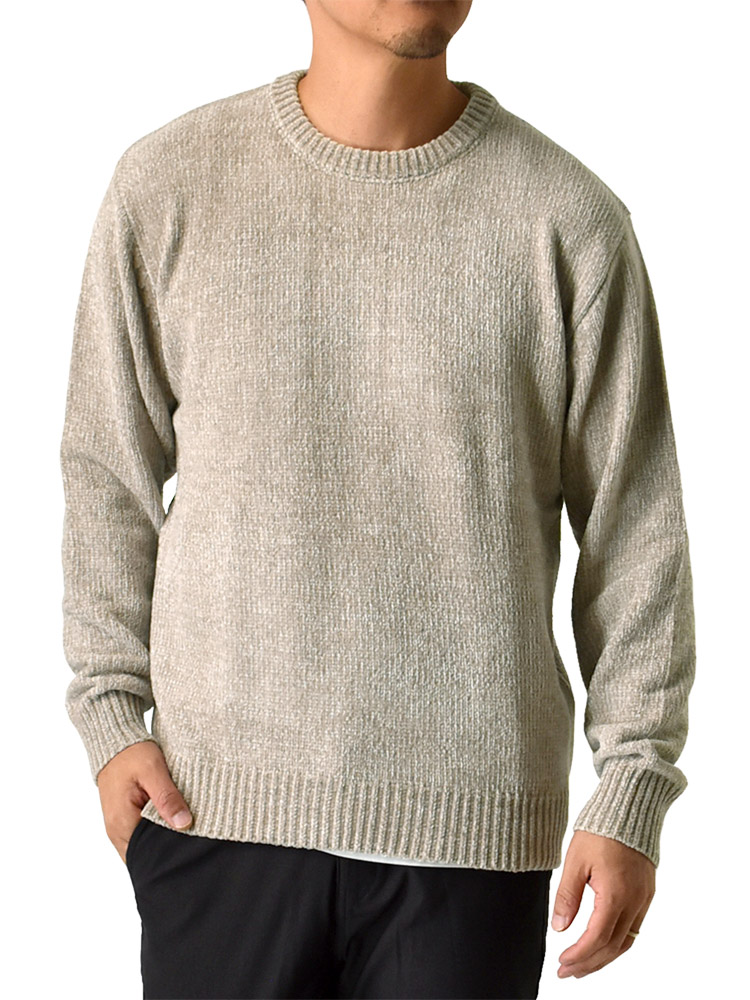 ニットセーター モールセーター 選べる衿元 クルーネック モックネック 暖 柔らか 軽量 セール