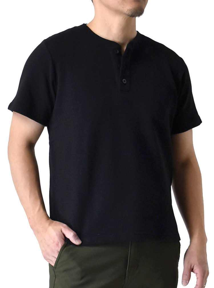 ARUGE（アルージェ） 半袖Tシャツ メンズ ヘンリーネック OEKO-TEX
