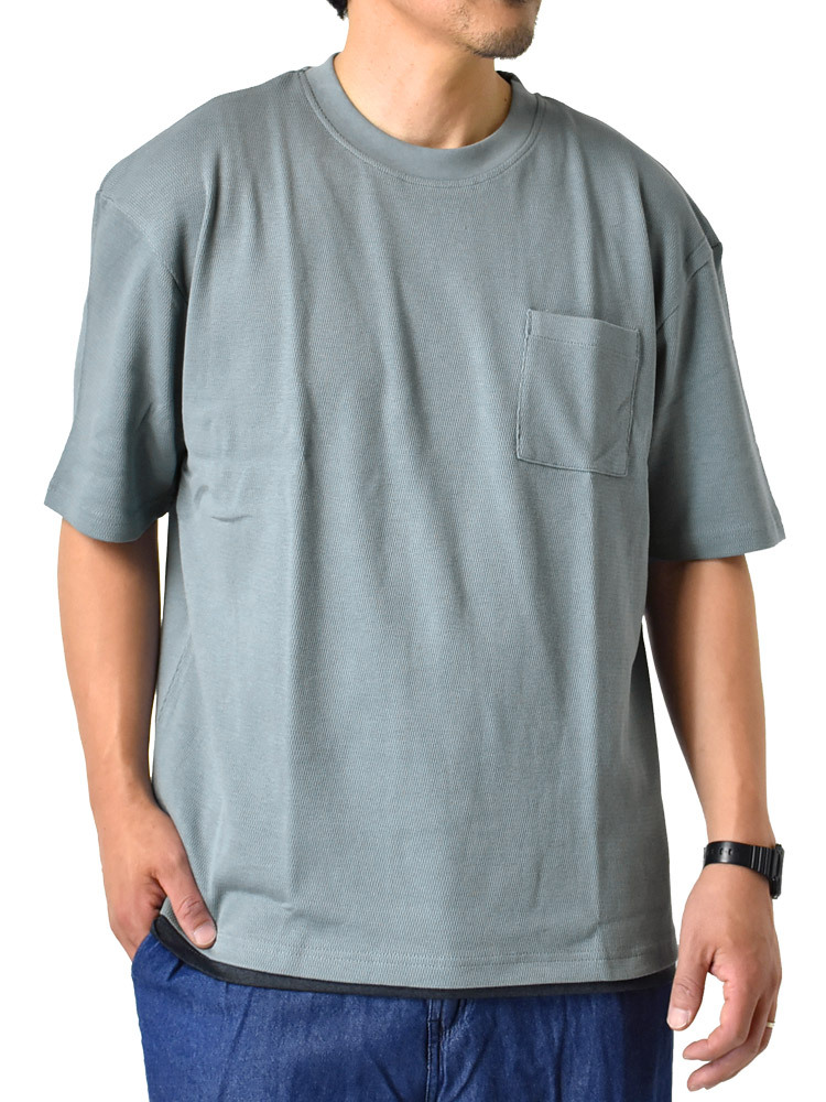 半袖Tシャツ メンズ カットソー ハニカムメッシュ 韓国系ファッション 綿100% セール mens