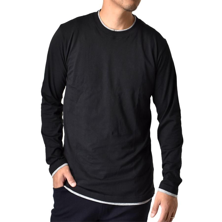 長袖Tシャツ ロンT メンズ ダブルネック 重ね着デザイン フェイクレイヤード 綿 セール :c3j:アルージェ - 通販 - Yahoo