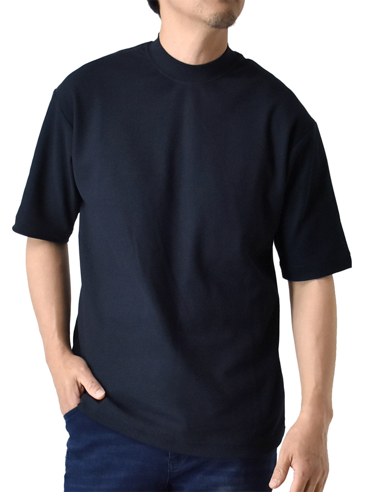 ARUGE（アルージェ） モックネック Tシャツ メンズ 半袖 きれいめ オニ