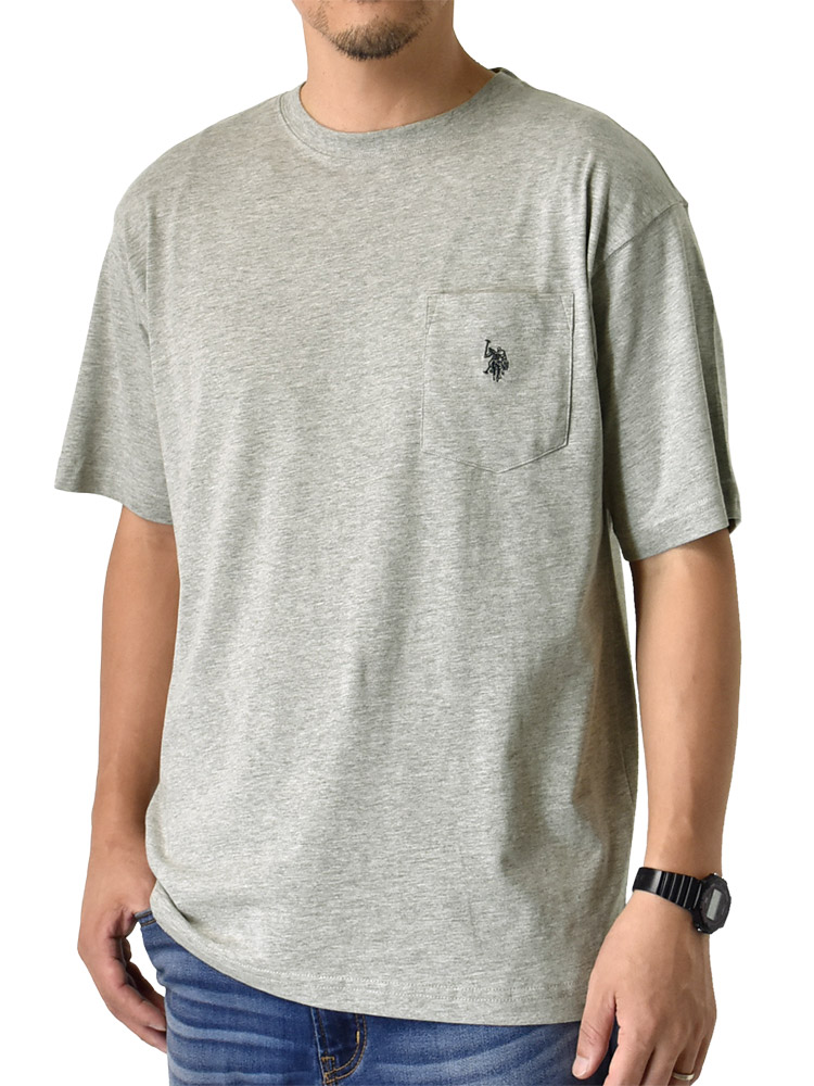U.S.POLO ASSN. メンズ USポロ 半袖Tシャツ 刺繍 ポケット 無地 セール