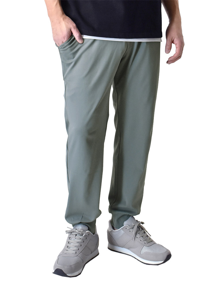 ジョガーパンツ メンズ ストレッチパンツ とろみジャージ 接触冷感 UV 紫外線対策 セール