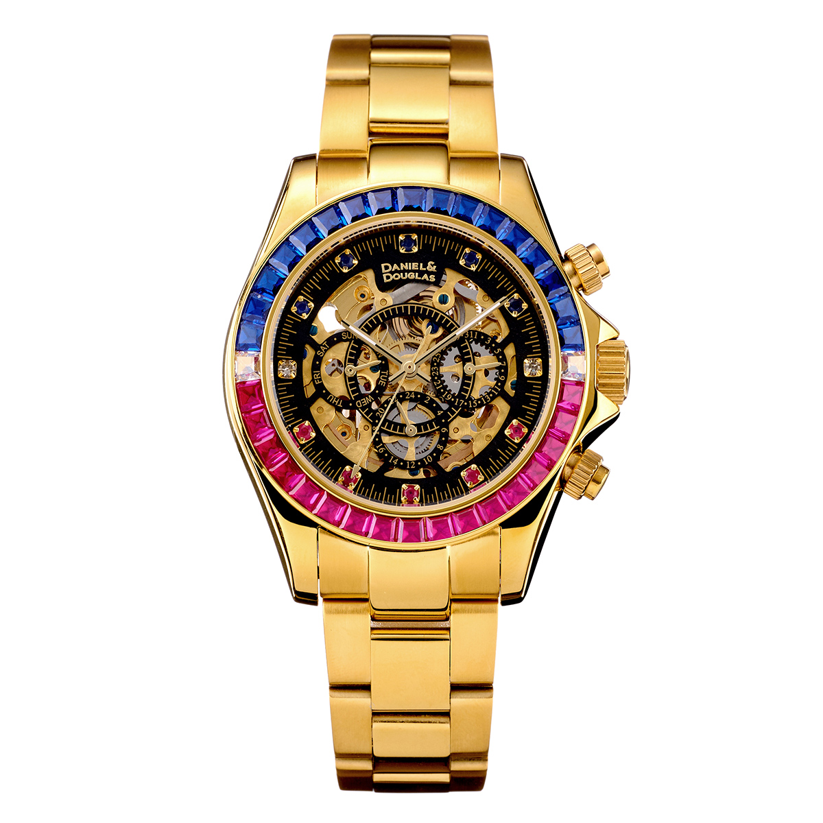 ダニエルアンドダグラス メンズ 腕時計 機械式 自動巻き オートマチック ブランド レインボー ダイヤ 時計 |  | 03