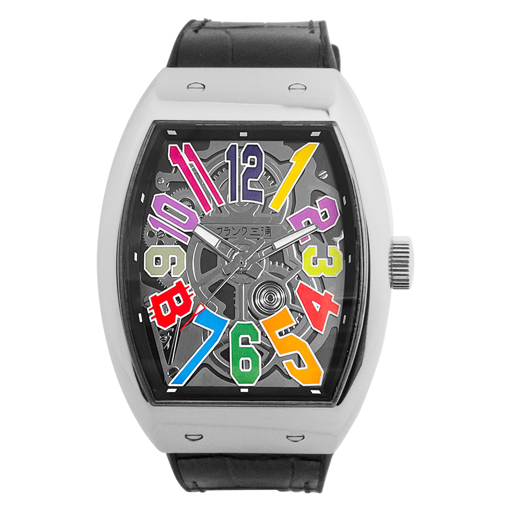 フランク三浦 FM13k 腕時計 メンズ ビッグインデックス スケルトン文字