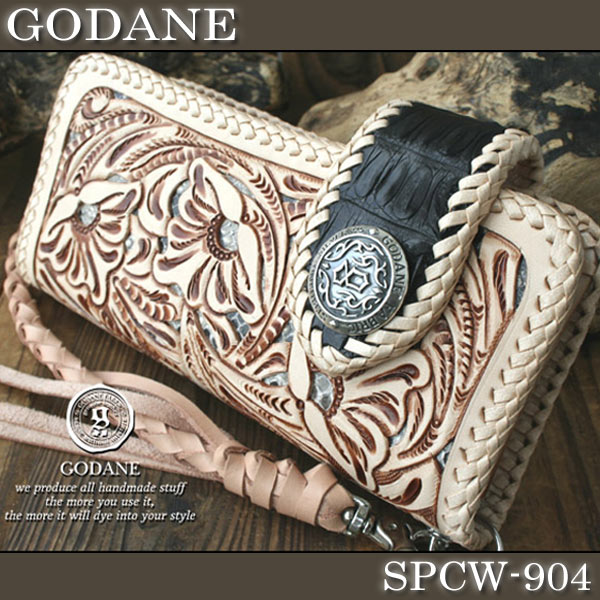 新作入荷!! 新品本革 GODANE 長サイフパイソンレザー ターコイズ