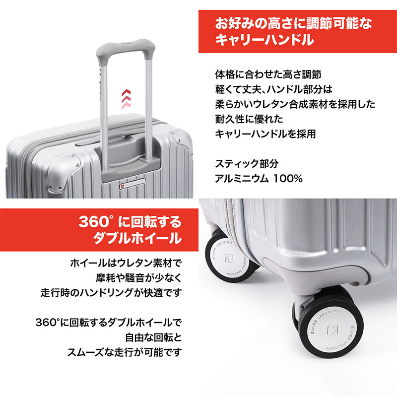 ミスティナイト Sサイズ 2個セット スイスミリタリー スーツケース シグナス Mサイズ 66cm ミドルサイズ