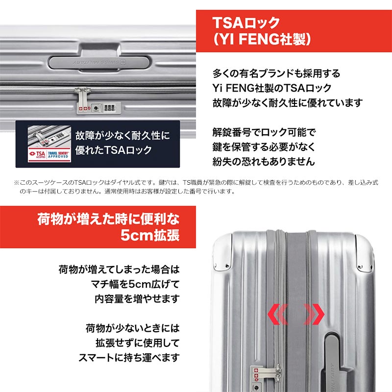 スイスミリタリー スーツケース シグナス Mサイズ 66cm ミドル