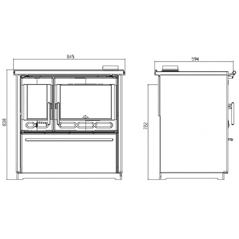 薪クッキングストーブ オーブン OCUDO Plamen 850 Glas N【耐熱
