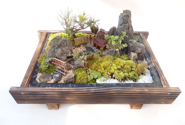 父の日 盆栽 ミニ庭園 盆景【山荘（M）】 : あるまま - 通販 - Yahoo