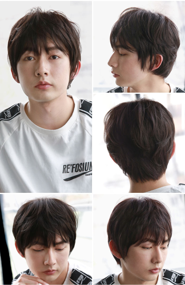 帽子ウィッグショートTCK耐熱ショコラブラックの着用画像