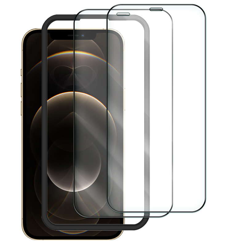 iPhone ガラスフィルム 貼付けガイド枠付き 2枚入り 強化ガラス 液晶保護フィルム 14Pro 13Pro 12Pro 11Pro Max Plus se XS｜aruz｜10