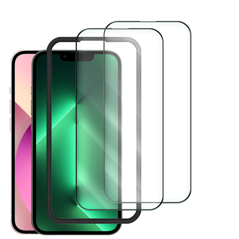 iPhone ガラスフィルム 貼付けガイド枠付き 2枚入り 強化ガラス 液晶保護フィルム 14Pro 13Pro 12Pro 11Pro Max Plus se XS｜aruz｜06