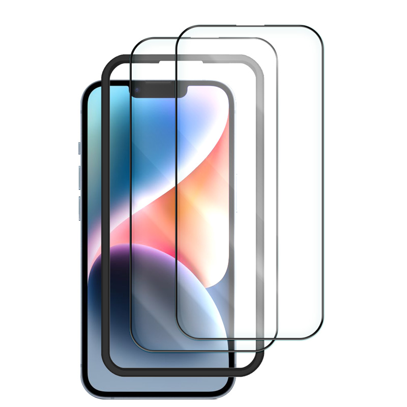 iPhone ガラスフィルム 貼付けガイド枠付き 2枚入り 強化ガラス 液晶保護フィルム 14Pro 13Pro 12Pro 11Pro Max Plus se XS｜aruz｜04