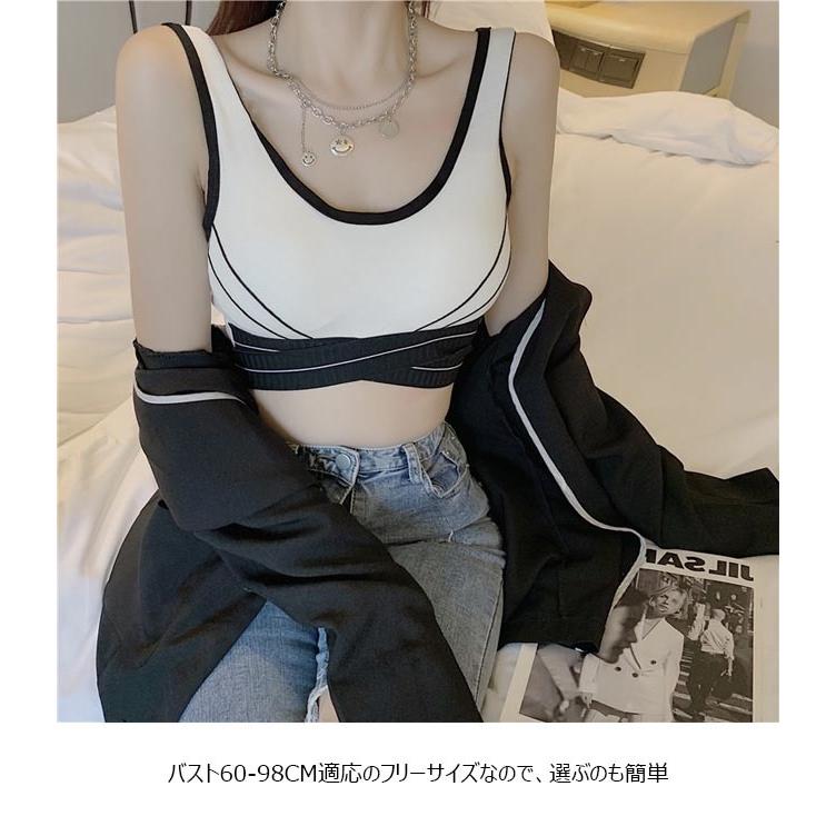 ブラトップ スポーツブラ レディース ブラ カップ付き ブラジャー フリーサイズ ブラキャミ ノンワイヤー タンクトップ カップ付きタンクトップ