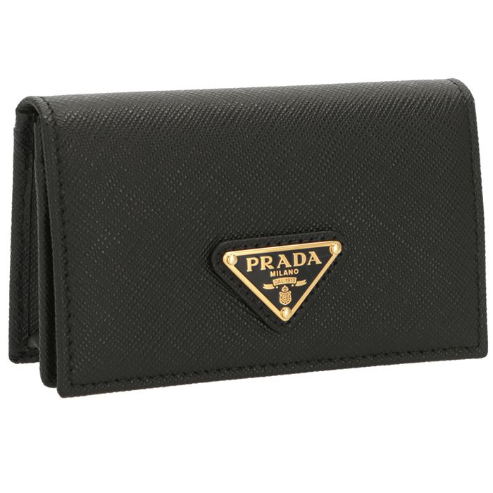 極美品　プラダPRADA サフィアーノレザー　トライアングルロゴ　ケース黒 PRADA（プラダ） 中古 名刺入れ レディース ブランド サフィアーノ