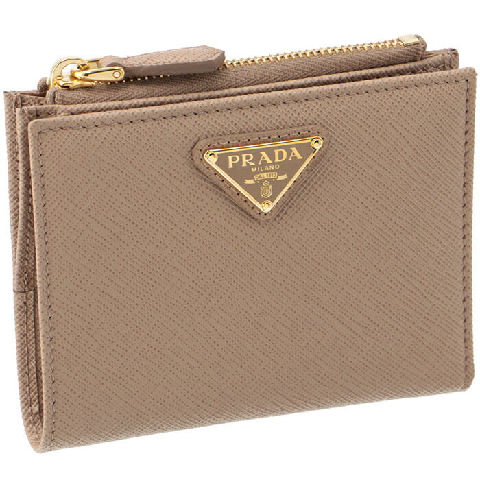 PRADA プラダ 財布 二つ折り 三角ロゴ サフィアーノ タブ PRADA プラダ 財布 二つ折り 三角ロゴ サフィアーノ タブ