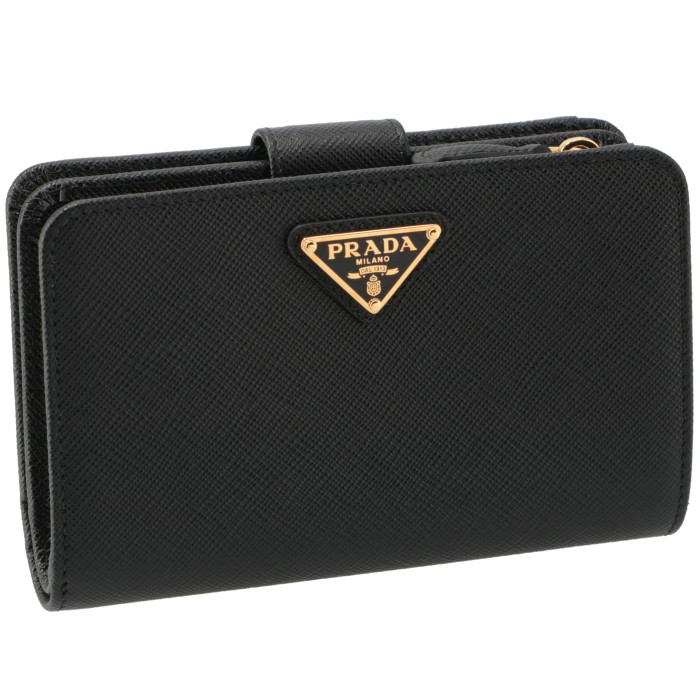 PRADA プラダ 財布 二つ折り 三角ロゴ サフィアーノ ロゴ