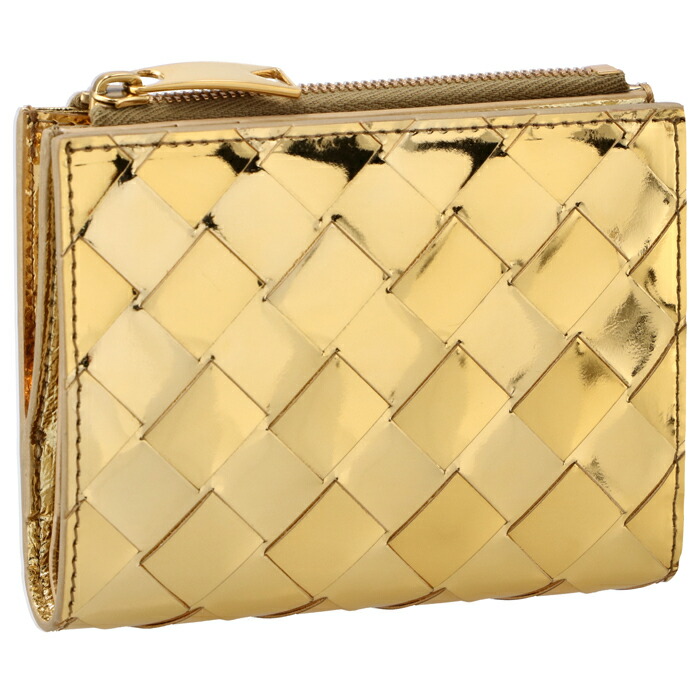 ボッテガ ヴェネタ BOTTEGA VENETA 財布 二つ折り イントレチャート スモール ファスナーウォレット メタリックラミネート 二つ折り財布 742330 V3QM5 BOTTEGA VENETA（ボッテガ・ヴェネタ） 二つ折り財布 742330 V3UH2