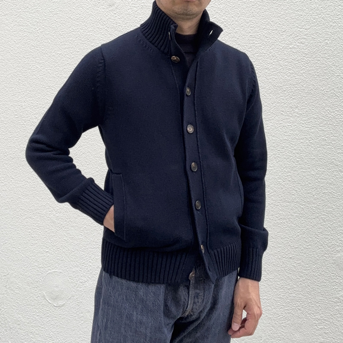 【並行輸入品】 ザノーネ ZANONE メンズ カーディガン CHIOTO KYOTO キョート スリムフィット 5ゲージ ニット ブルゾン 2026年春夏新作 810150 ZN392の画像