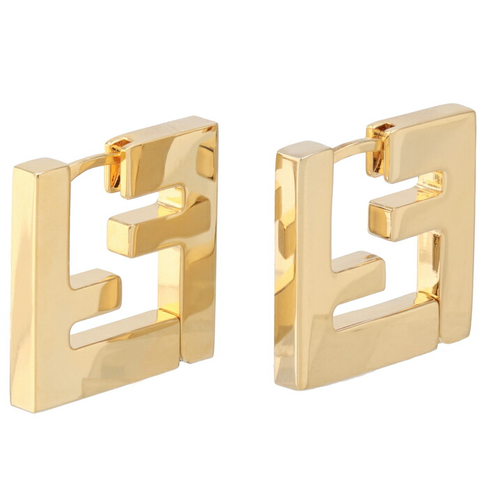 【並行輸入品】 FENDI ピアス FFロゴ スクエア ハギーピアス 8AH771 B08の画像