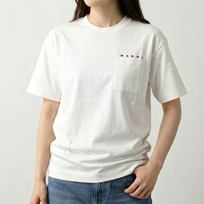 大人もOK♪ MARNI ホワイト Tシャツ 14Y MARNI（マルニ） 【並行輸入品】 大人もOK キッズ Tシャツ ロゴ クルー