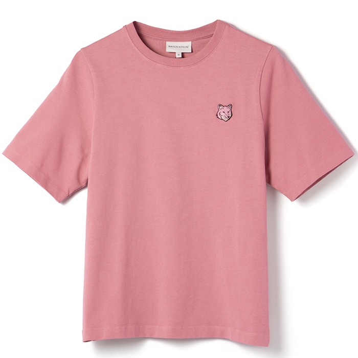 MAISON KITSUNE Tシャツ レディース ボールドフォックスヘッド パッチ 半袖 MW00127KJ0119 0001 MAISON KITSUNE Tシャツ レディース ボールドフォックスヘッド