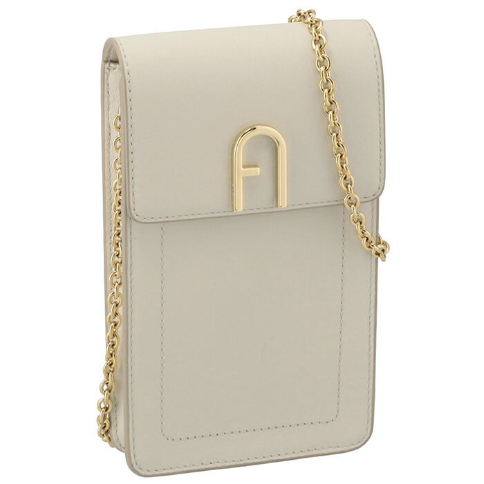 美品　フルラFURLAタリア サッチェル ショルダーバッグ アイボリー FURLA フルラ ショルダーバッグ FLOW ミニ スマホショルダー