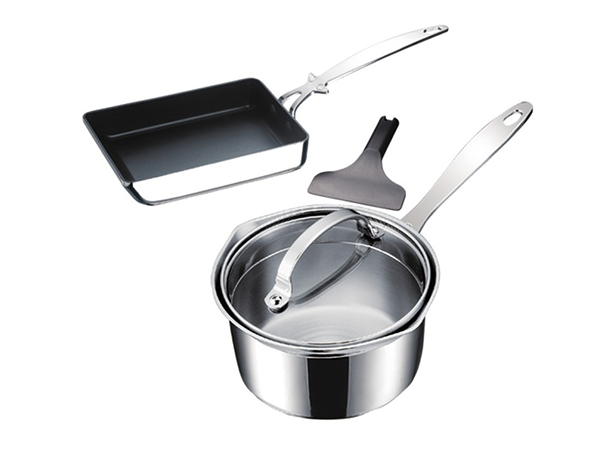 フライパン 鍋 なべ ステンレス コンパクト セット フッ素樹脂加工 卵焼き お弁当 IH対応 ガス対応 1人暮らし アサヒ軽金属公式ショップ