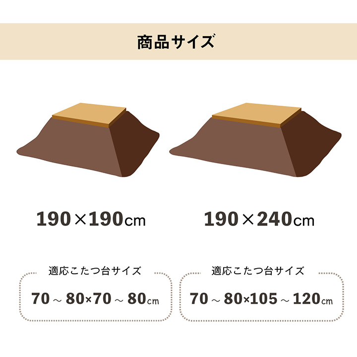 こたつ布団 正方形 チェック柄 バラン 約190×190cm 薄掛 コンパクト 収納 シンプル 洗える 手洗い 爆買の画像