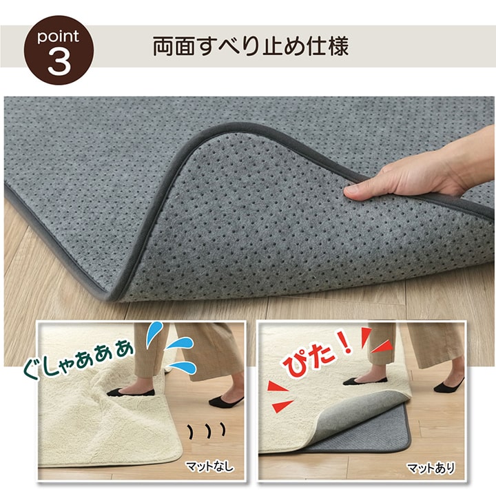ラグ カーペット 下敷き ナイス 約180×235cm 防音 へたりにくい ボリューム ウレタン10mm 絨毯 ふっくら リビング シンプル 床暖房 ホットカーペット対応
