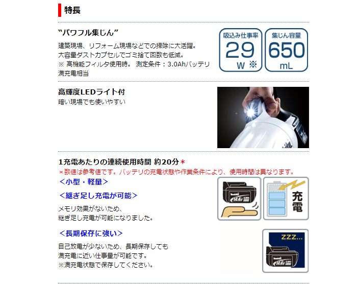 マキタ（makita） 14.4V 充電式クリーナー CL140FDZW 白 本体+