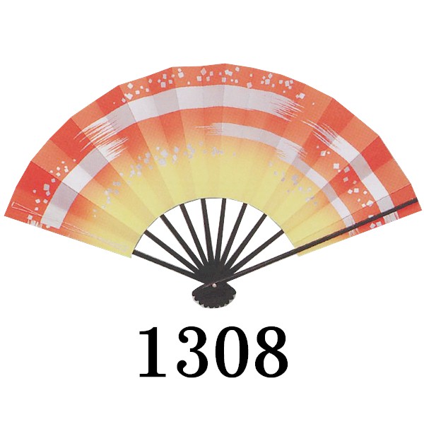 舞扇子 朱 青 シルバー 刷毛目 日本製 舞踊 扇子 舞扇 踊り （松1308