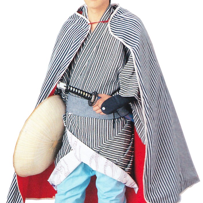 股旅 衣裳 セット 着物 合羽 帯 三度笠 股引 手甲 脚絆 わらじ 時代劇