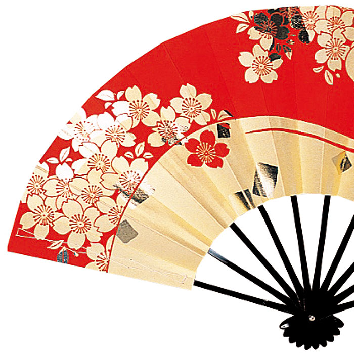 (436)舞扇　3本セット　赤　紫　金 舞扇 / 祭りSHOP 花神楽