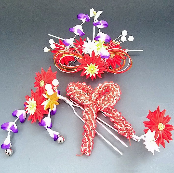 七五三 衣裳 お子様用 かんざし 4点セット 髪飾り 簪 子供用 子供