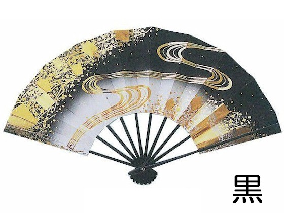 舞扇子 赤 黒 金 流水 日本製 舞踊 扇子 舞扇 踊り （竹1328-29）舞扇