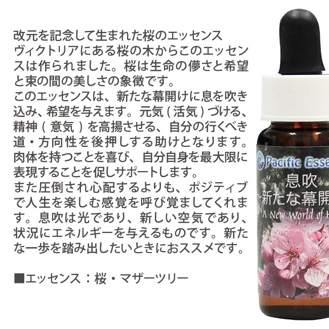 息吹 〜新たな幕開け〜 A New World of Hope パシフィックエッセンス 桜 :fpcf18001:癒やしのデパートAsatsuyu -  通販 - Yahoo!ショッピング