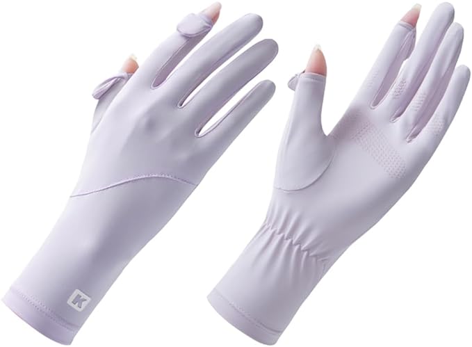 手袋 レディース UVカット UPF50＋認証済み・接触冷感3-5℃・長めデザインで手首までしっかりUVカット 左右2指出し設計・細かい作業が楽｜asaza｜04