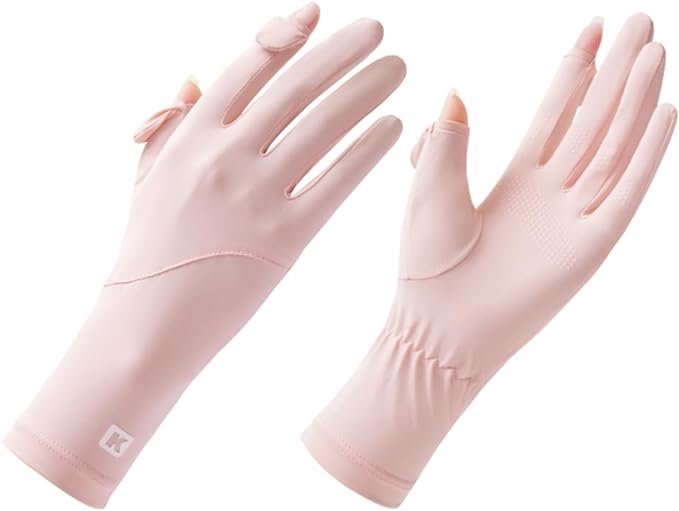 手袋 レディース UVカット UPF50＋認証済み・接触冷感3-5℃・長めデザインで手首までしっかりUVカット 左右2指出し設計・細かい作業が楽｜asaza｜05