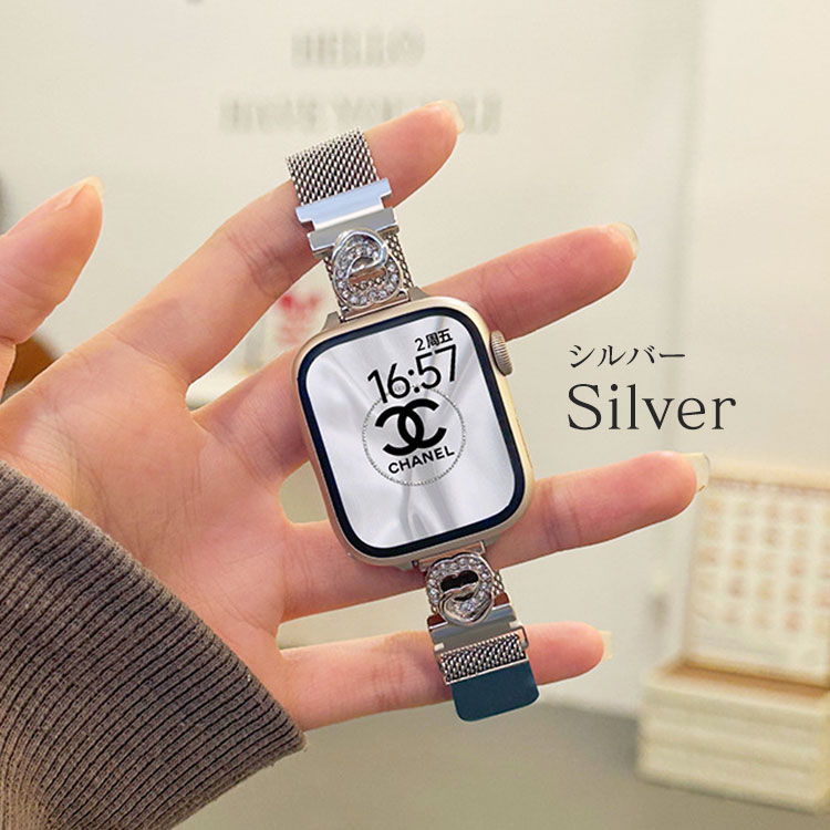 アップルウォッチ 9 8 バンド キラキラ レディース スリム おしゃれ 可愛い 40mm 41mm 44mm 45mm ミラネーゼ マグネット ステンレス series 9 8 7 6 5 4 se se2 | Apple Watch | 02